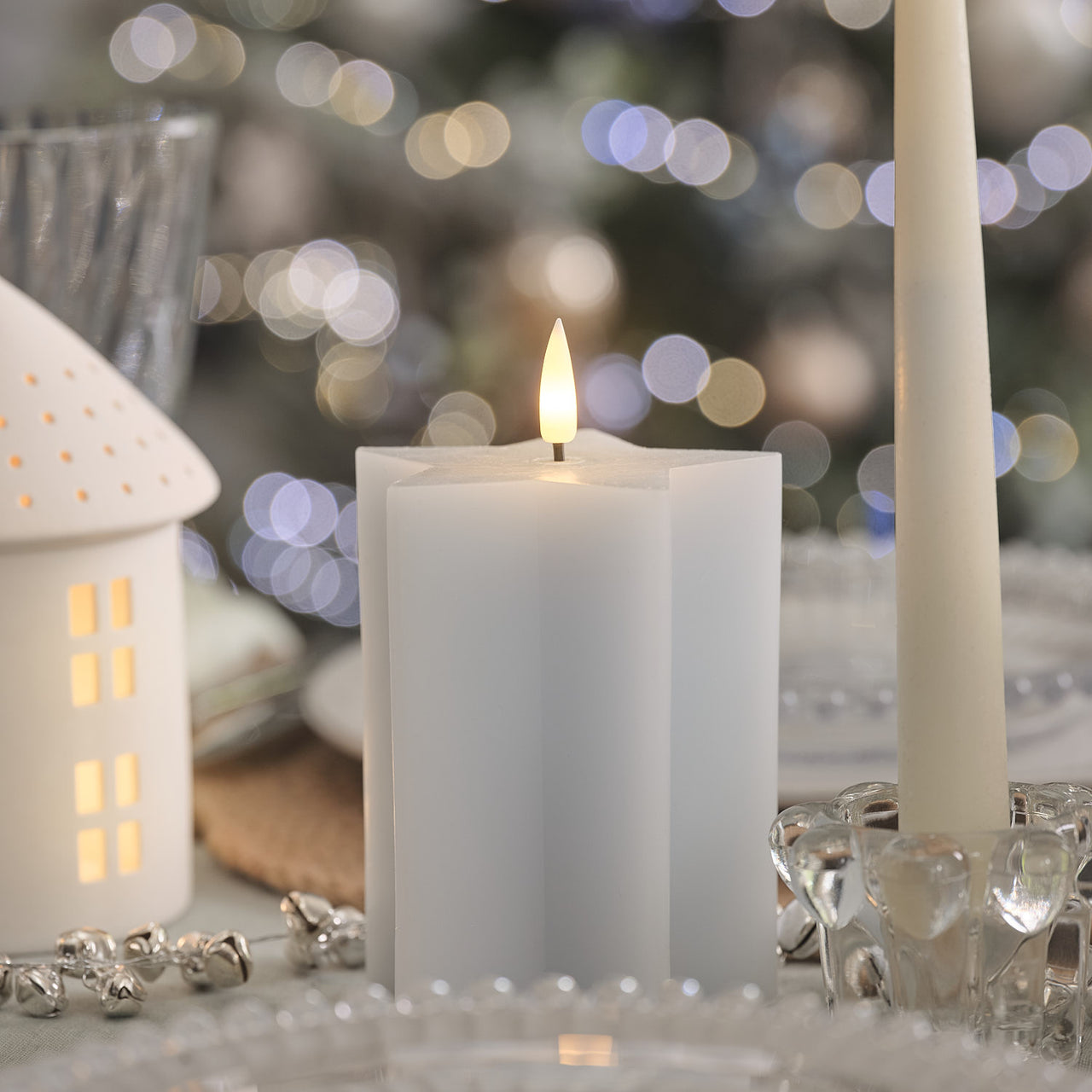 TruGlow® Snowy Sky Star LED Candle Trio with Remote Control