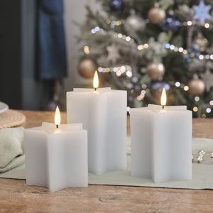 TruGlow® Snowy Sky Star LED Candle Trio with Remote Control
