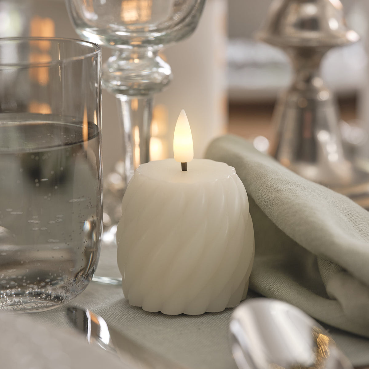 Set of 6 Ivory TruGlow® Votive Candles