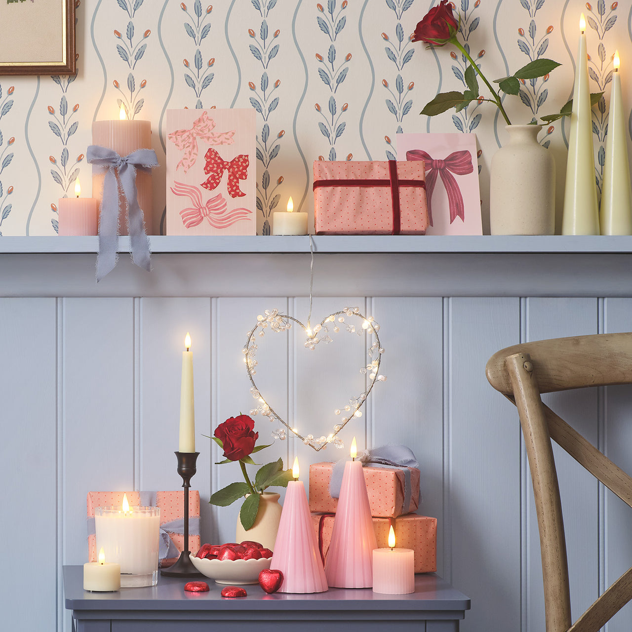 TruGlow® Blush Pink Fluted Cone LED Pillar Candle Duo with Remote Control