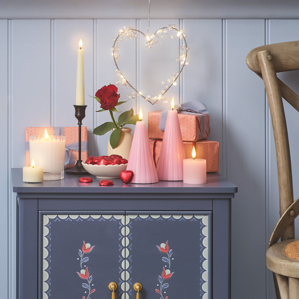 TruGlow® Blush Pink Fluted Cone LED Pillar Candle Duo with Remote Control