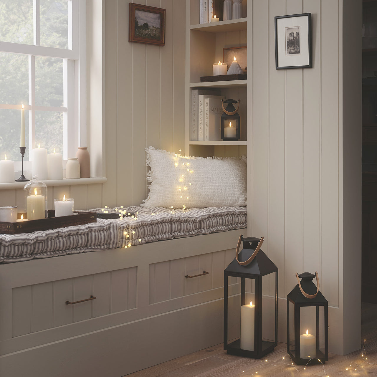 Brixham Large Leather Handle Lantern with TruGlow® Candle