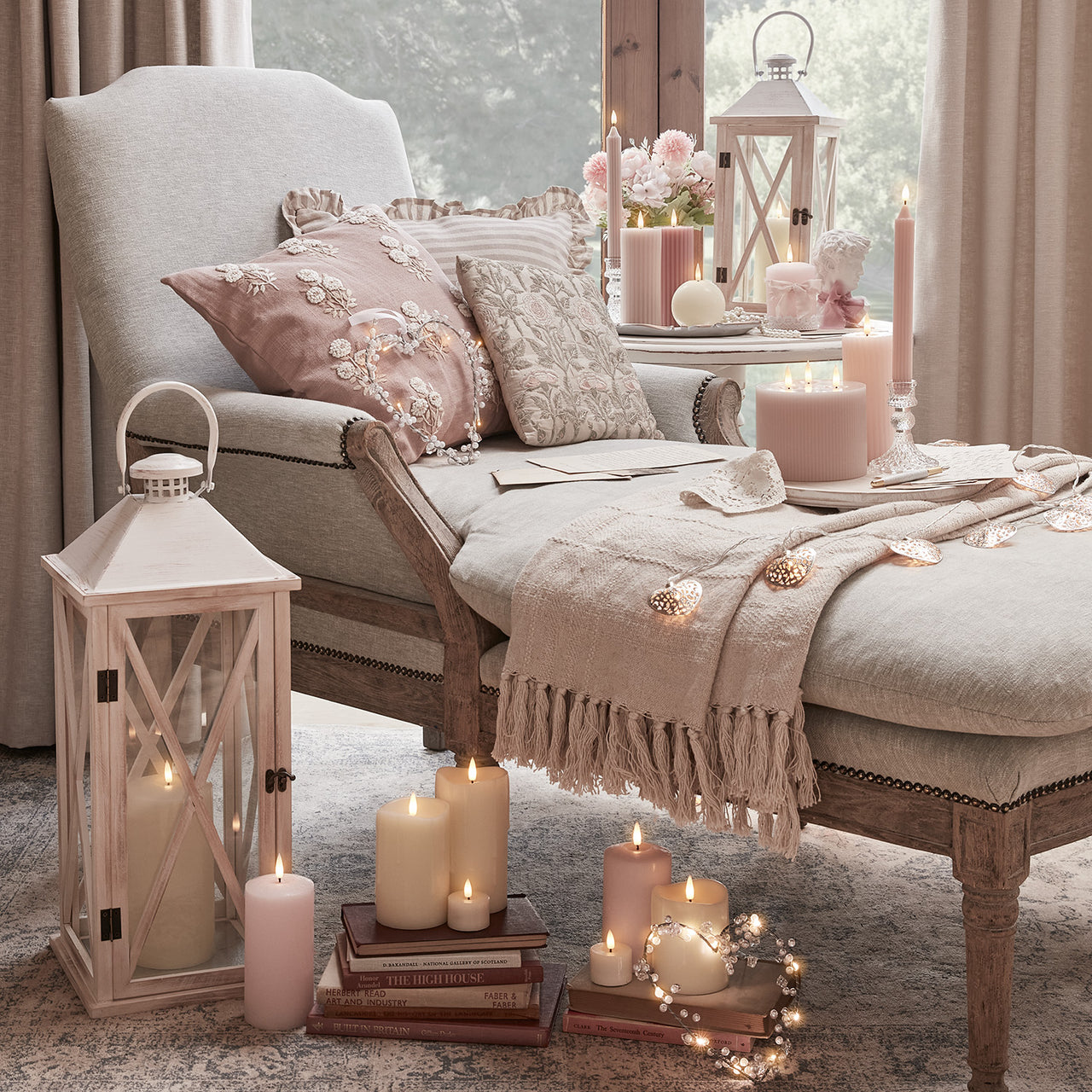 3 Wick Fluted Blush Pink TruGlow® LED Candle