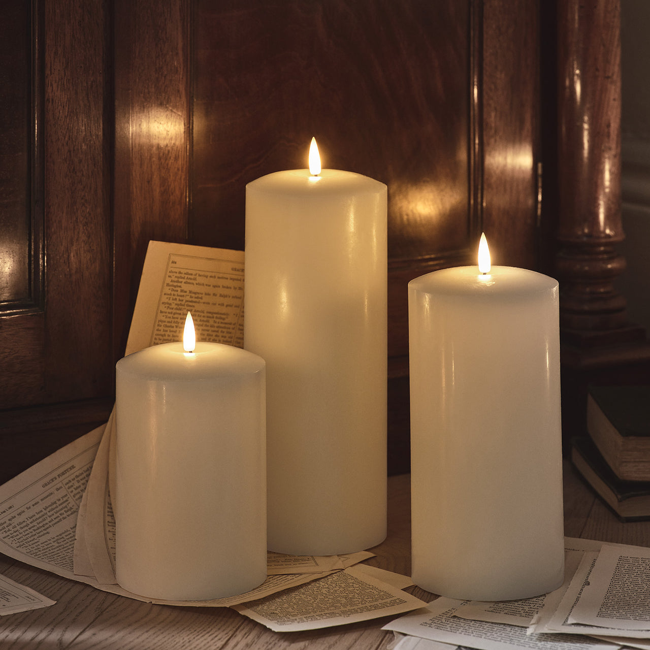 TruGlow® Ivory Chapel Candle Trio