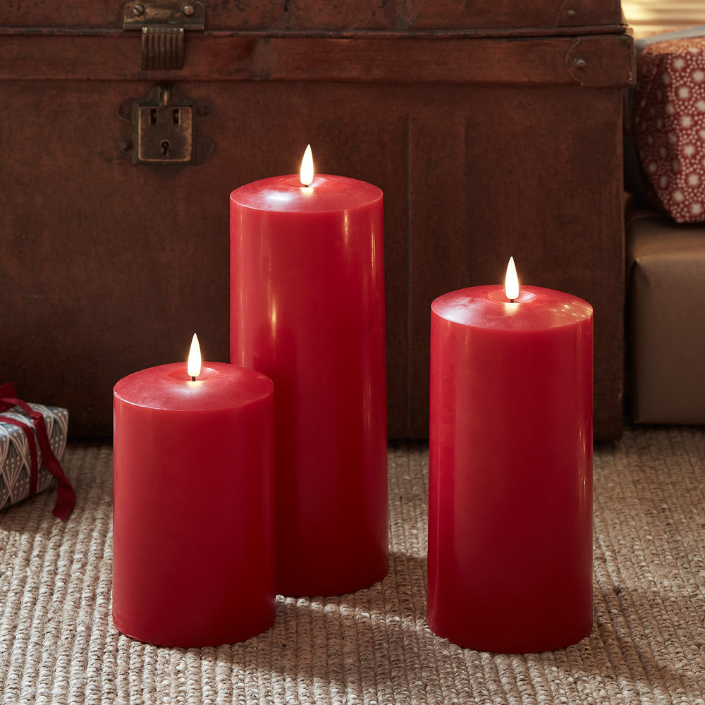 TruGlow® Red Chapel Candle Trio