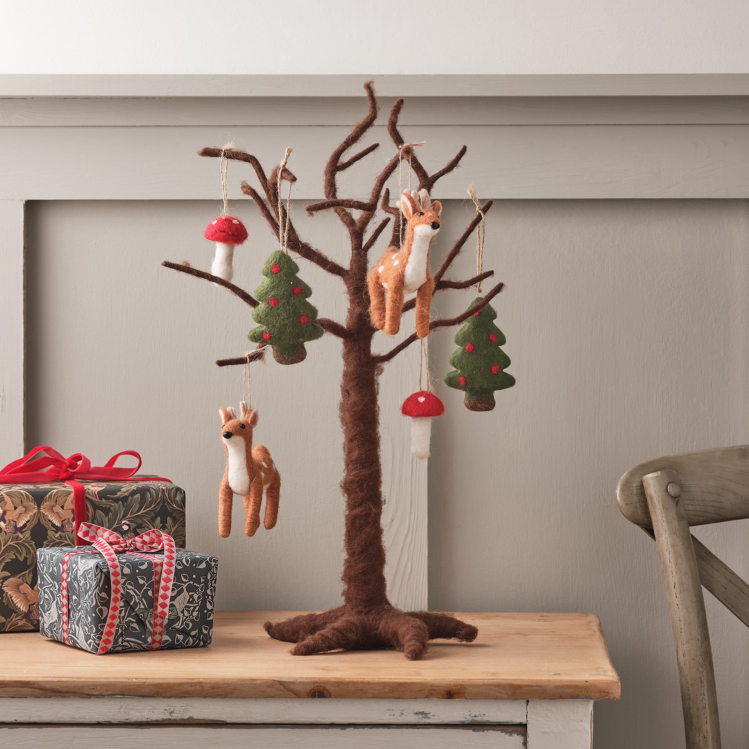 Felt Twig Tree & Winter Woodland Felt Hanging Decorations Bundle ...