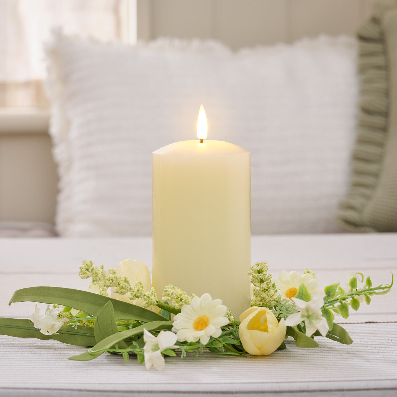 Spring Wreath for Single Candle