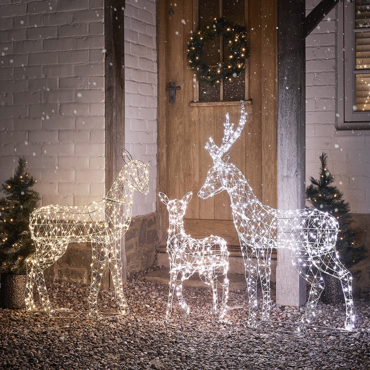 Duchy Dual Colour Micro LED Light Up Reindeer Family