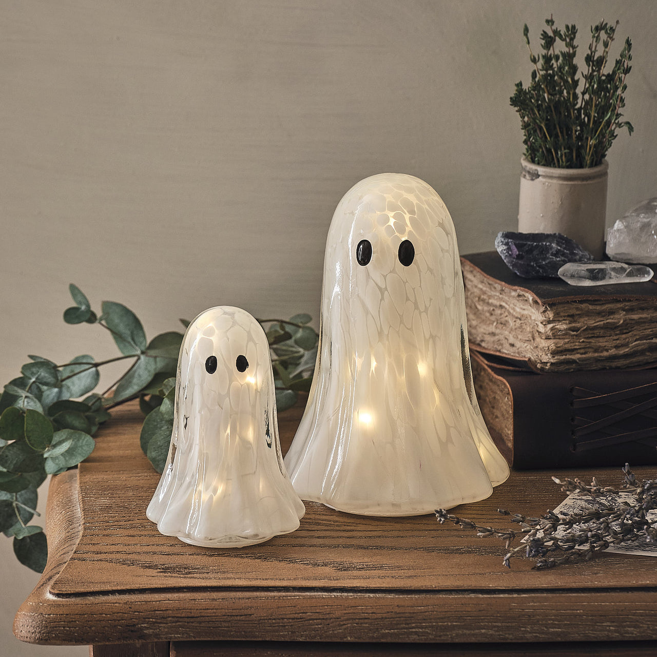 Gertie the Ghost Confetti Glass LED Halloween Decoration
