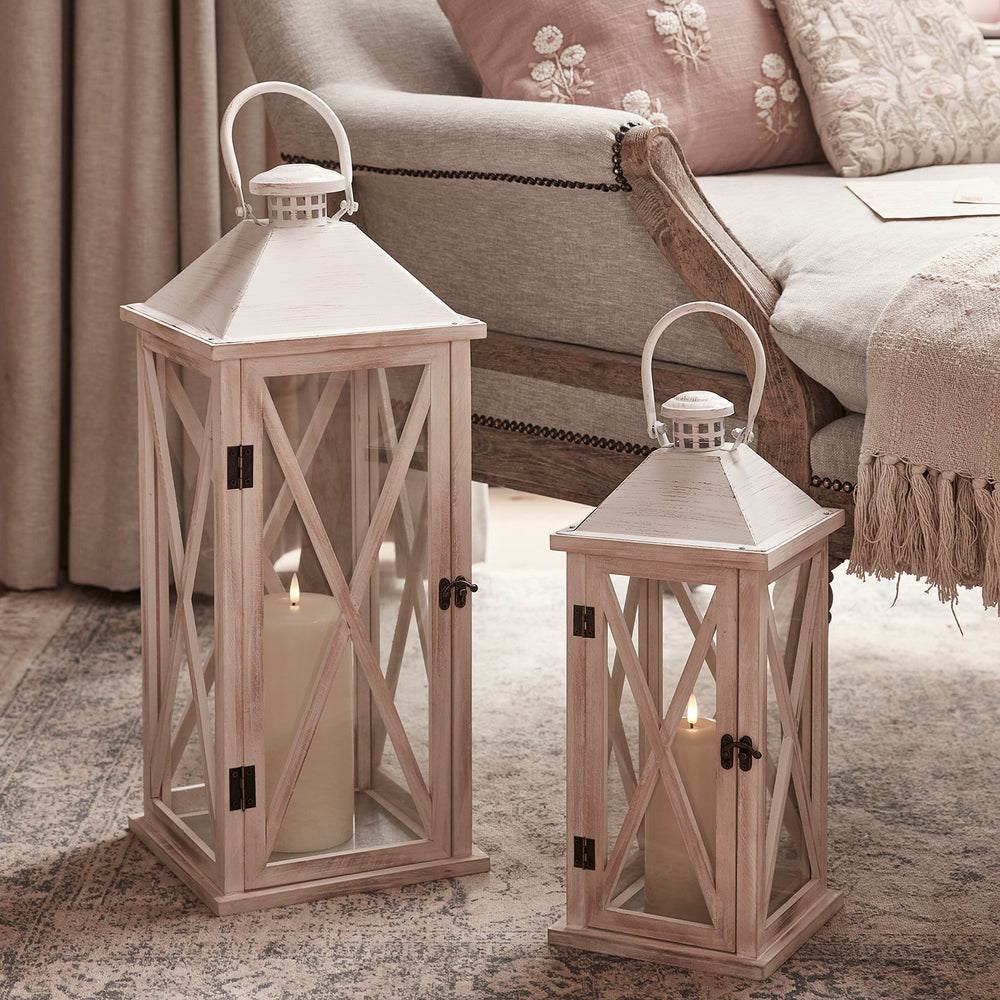 Folkestone Wooden Lantern Duo with TruGlow® Candles
