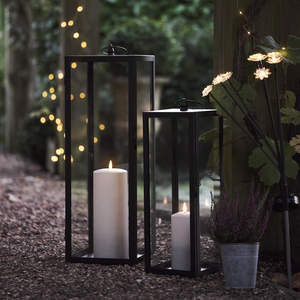 Bowen Large Black Garden Lantern with White TruGlow® Candle