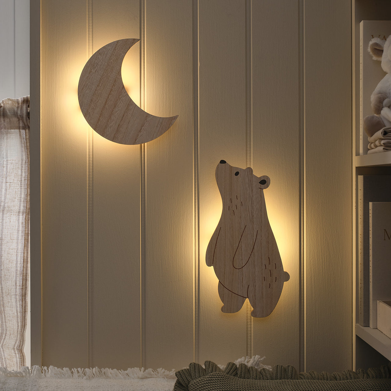 Bear & Moon Children's Wall Lights