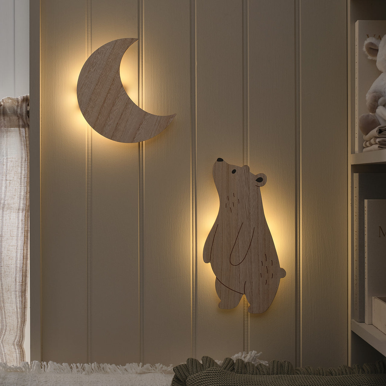 Bear & Moon Children's Wall Lights