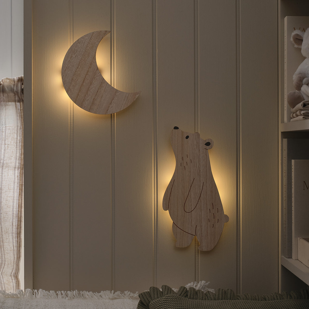 Bear & Moon Children's Wall Lights