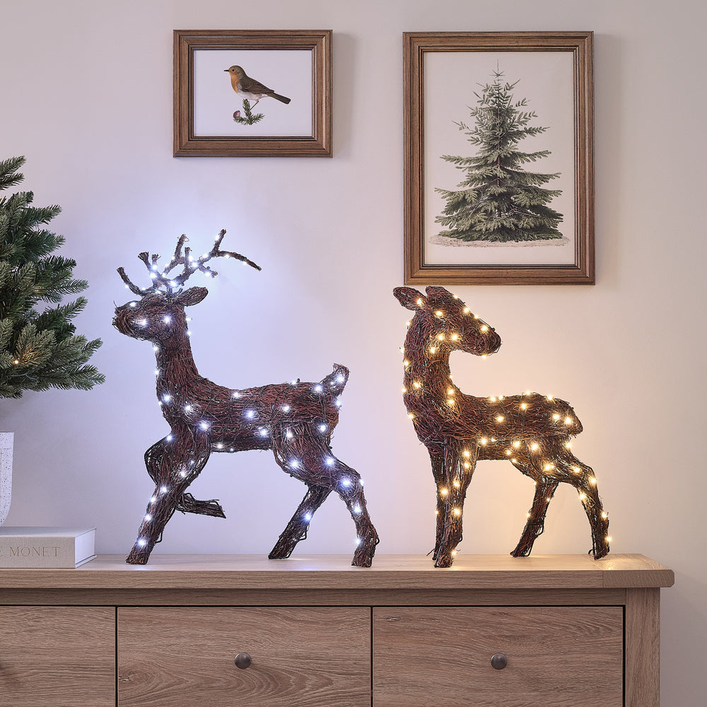 Helmsley Dual LED Stag & Doe Light Up Reindeer Duo