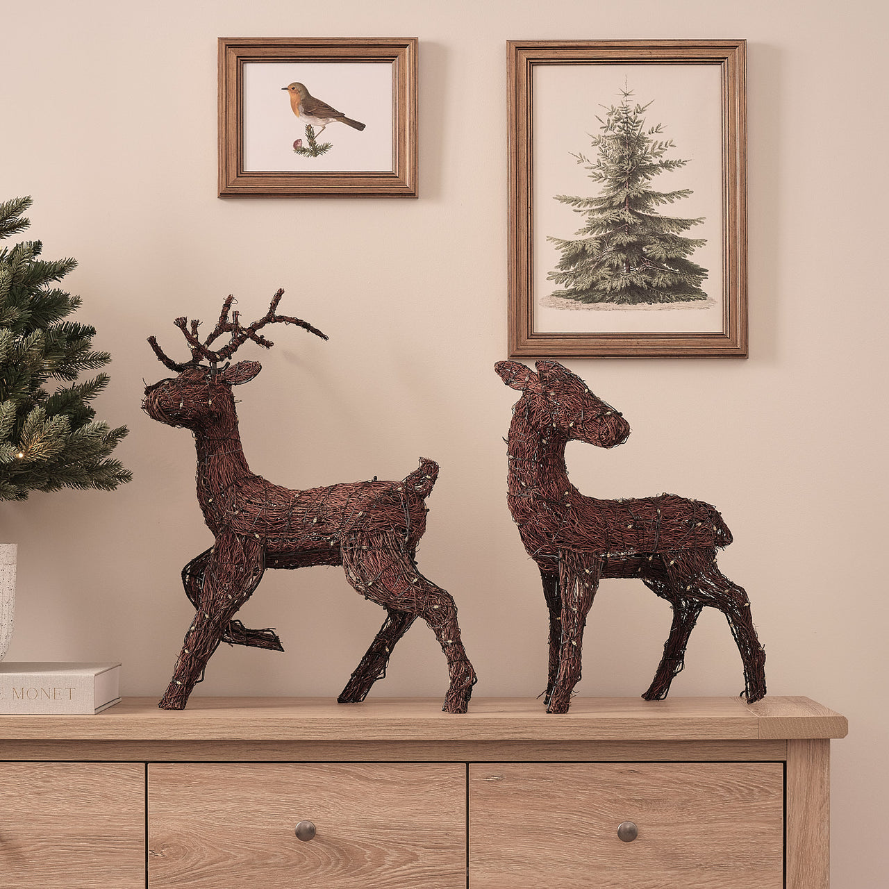Helmsley Duel LED Stag & Doe Light Up Reindeer Duo