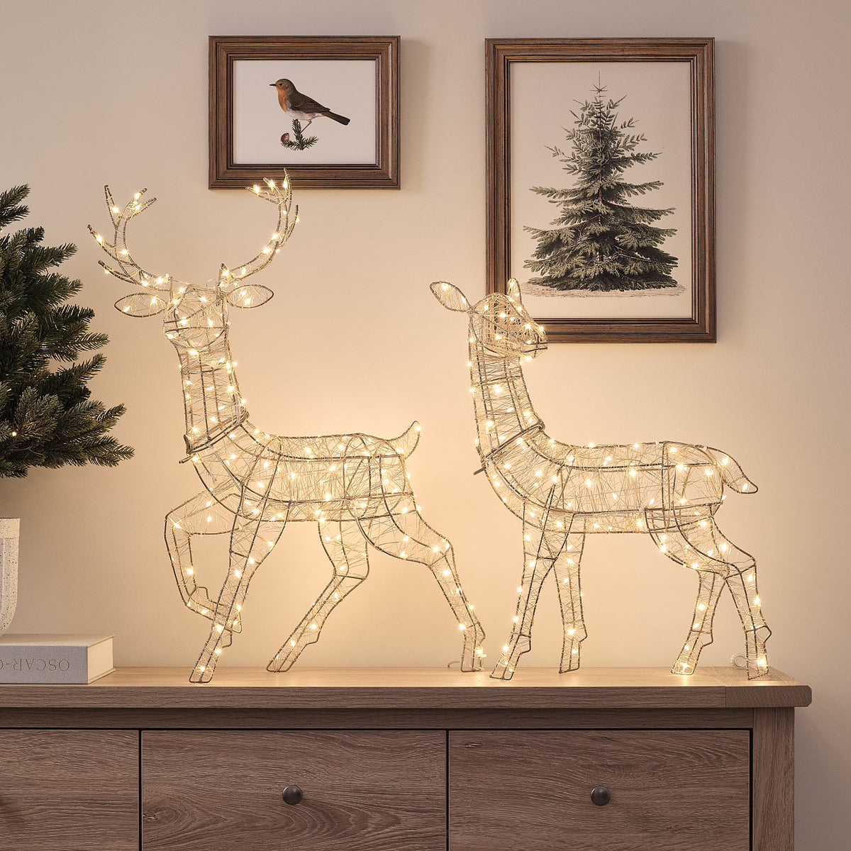 Hutton Mini Stag & Doe Light Up Reindeer Duo