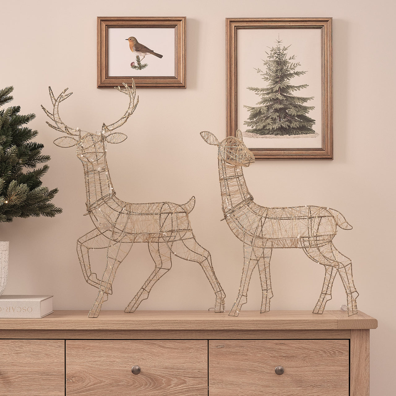 Hutton Mini Stag & Doe Light Up Reindeer Duo