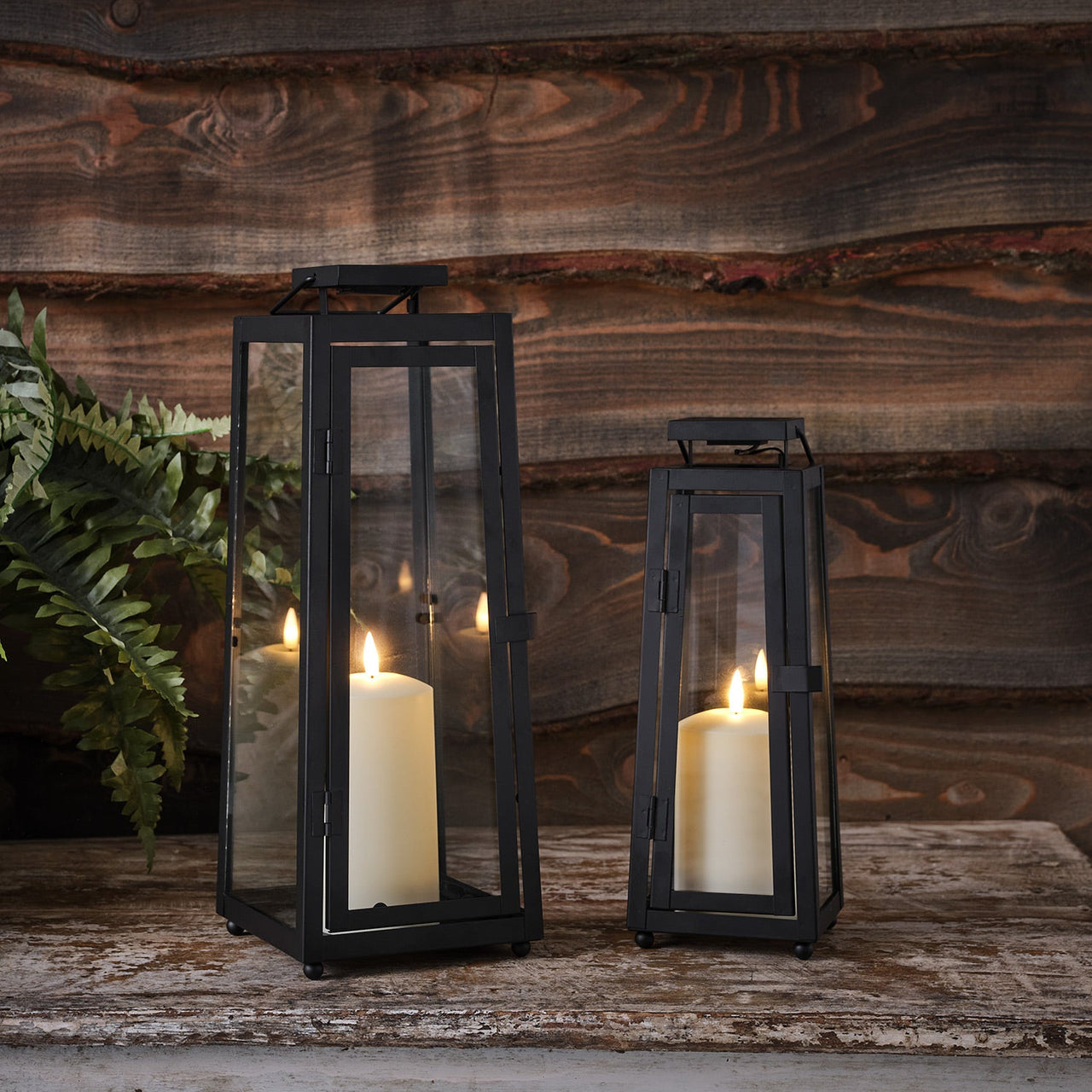 Porto Solar Lantern Duo with TruGlow® LED Candles