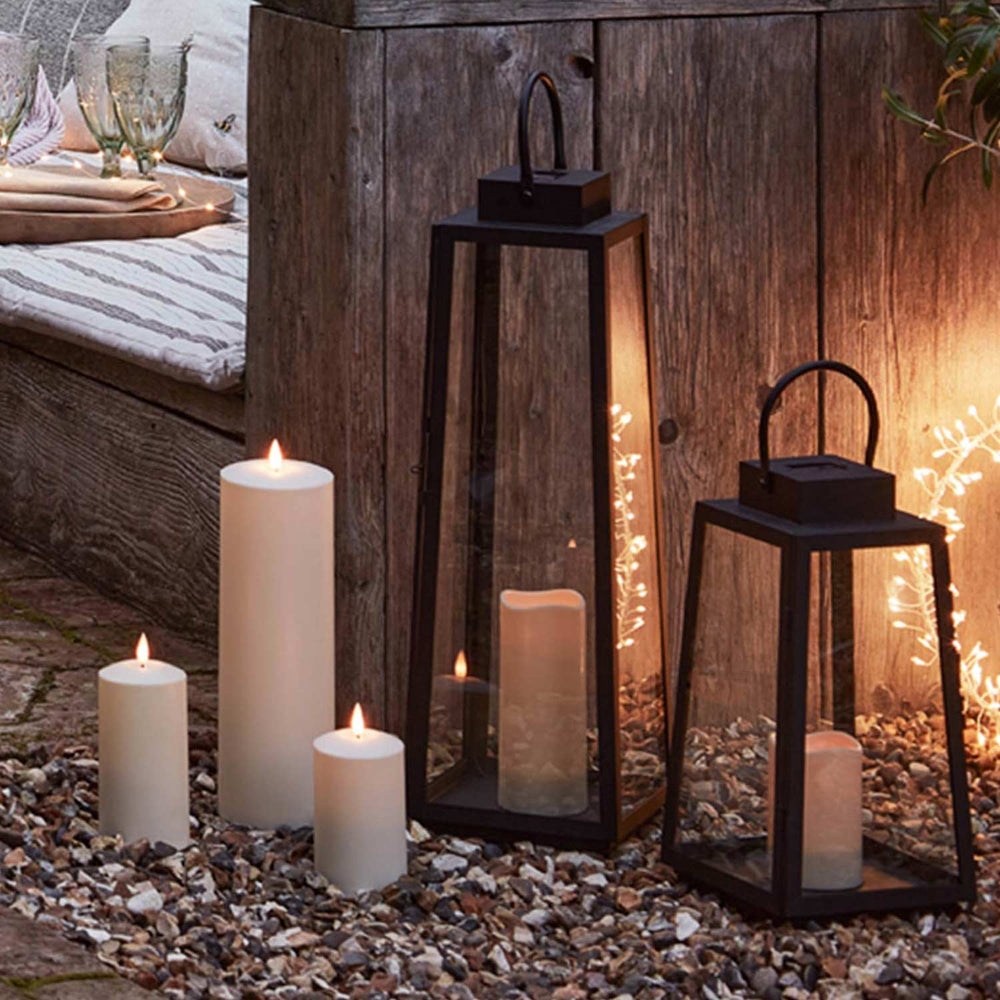 Garden Lantern and Outdoor Candle Bundle