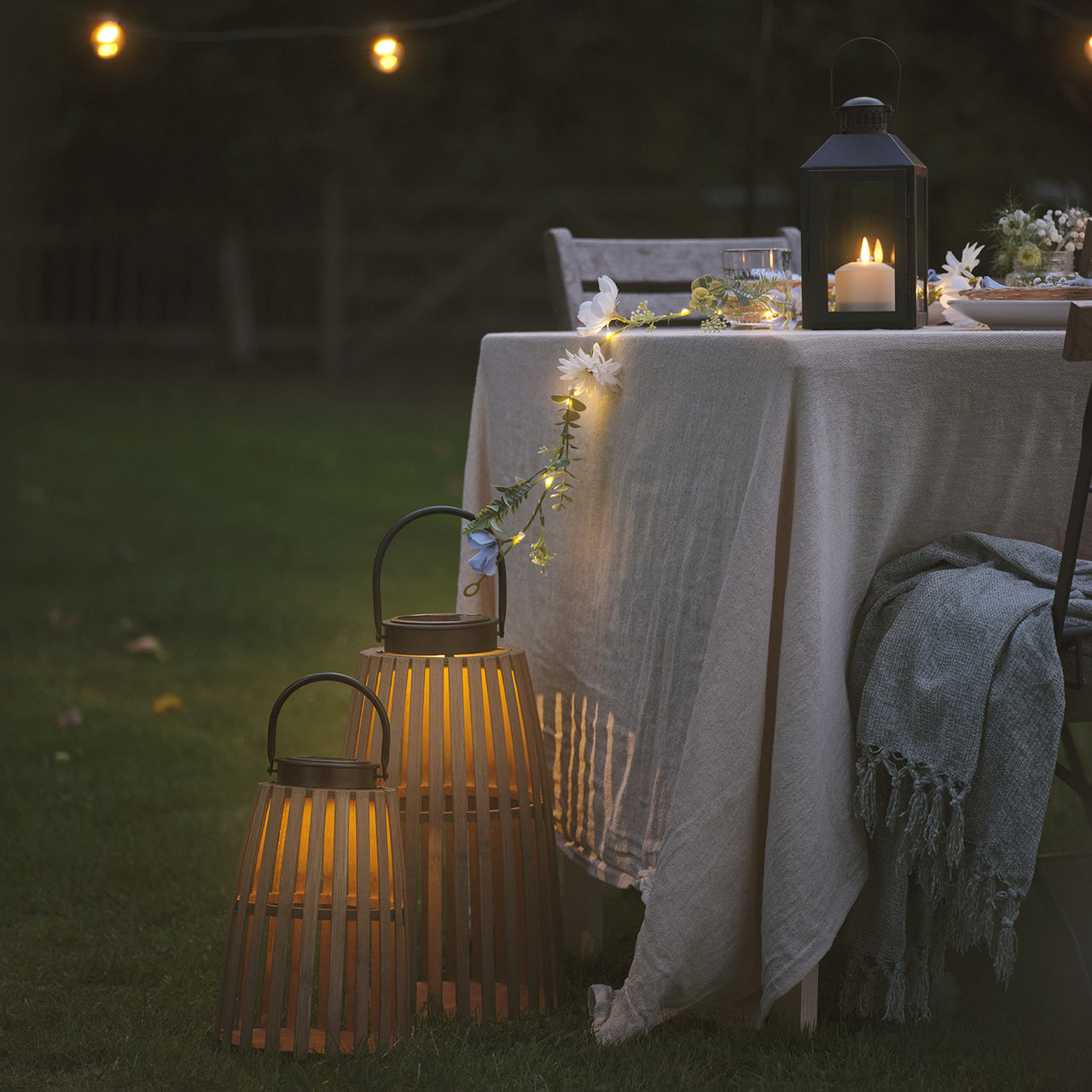 Bamboo Lantern Bundle | Outdoor Garden Decoration