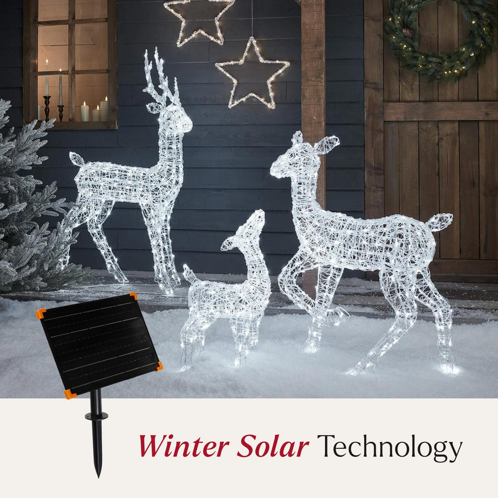 Solar Powered Swinsty Acrylic Light Up Reindeer Family
