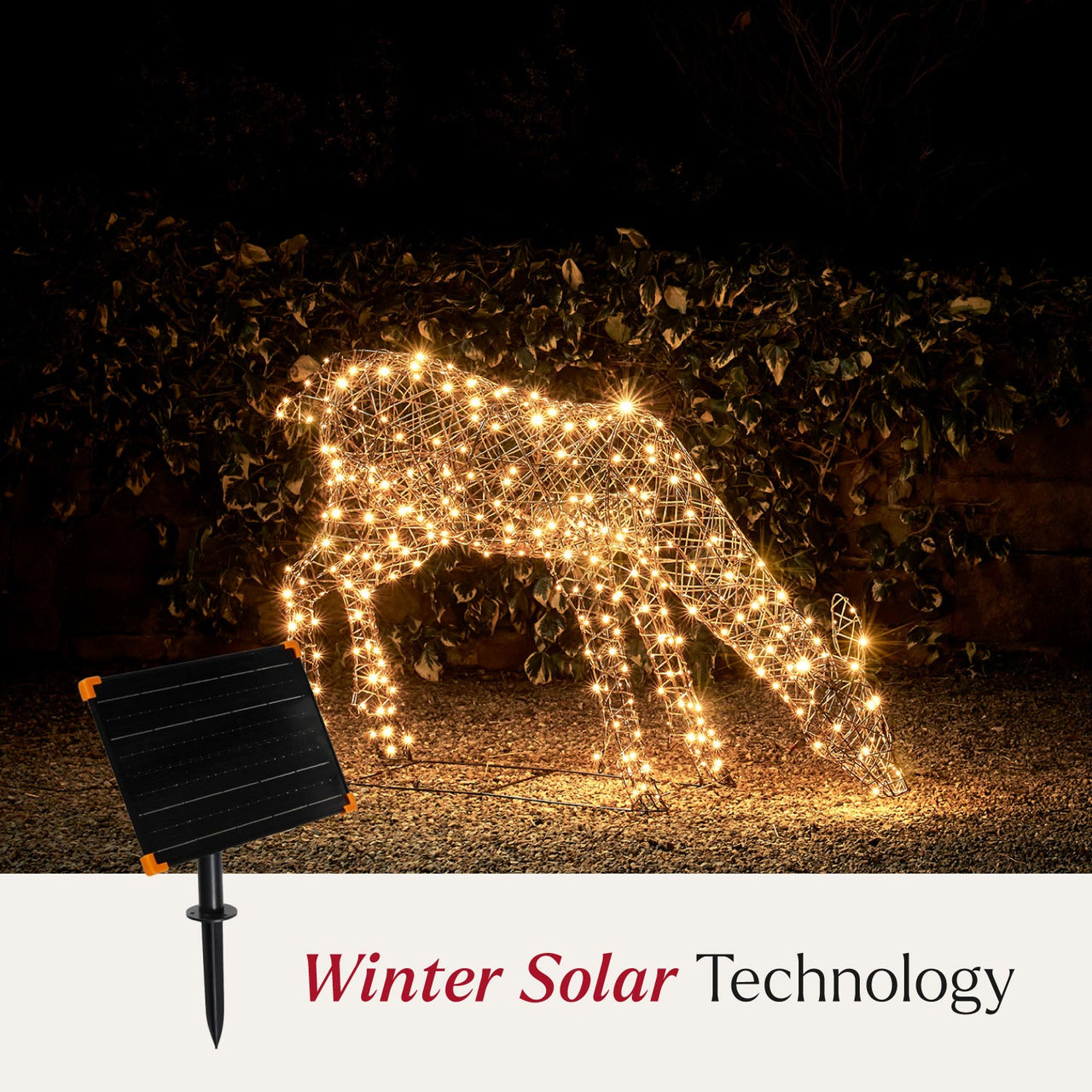 1m Solar Powered Studley Rattan Doe Dual Colour LED Light Up Reindeer