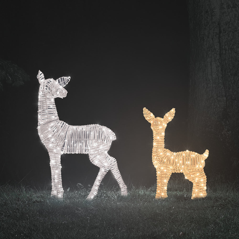 Leyburn XL & Regular Light Brown Fawn Light Up Reindeer Duo