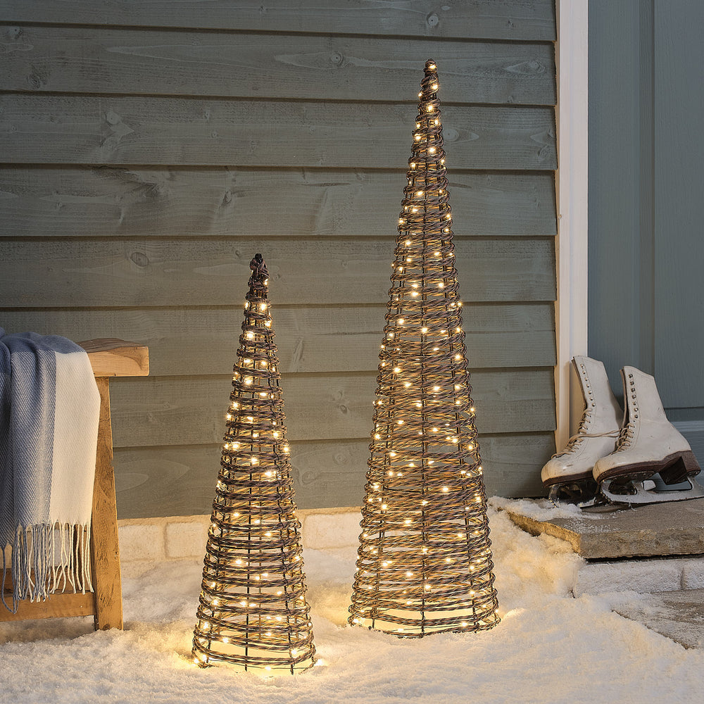 Dual LED Pateley Rattan Cone Duo