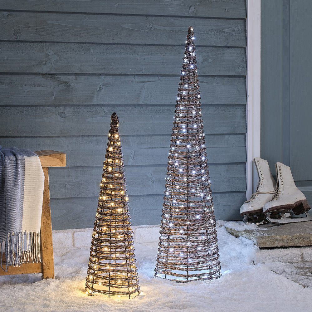 Dual LED Pateley Rattan Cone Duo