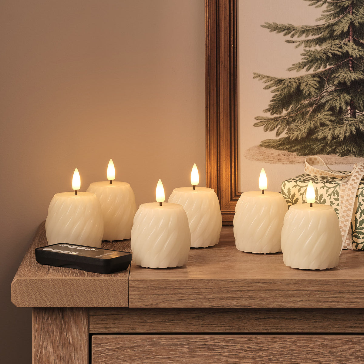 Set of 6 Ivory TruGlow® Votive Candles