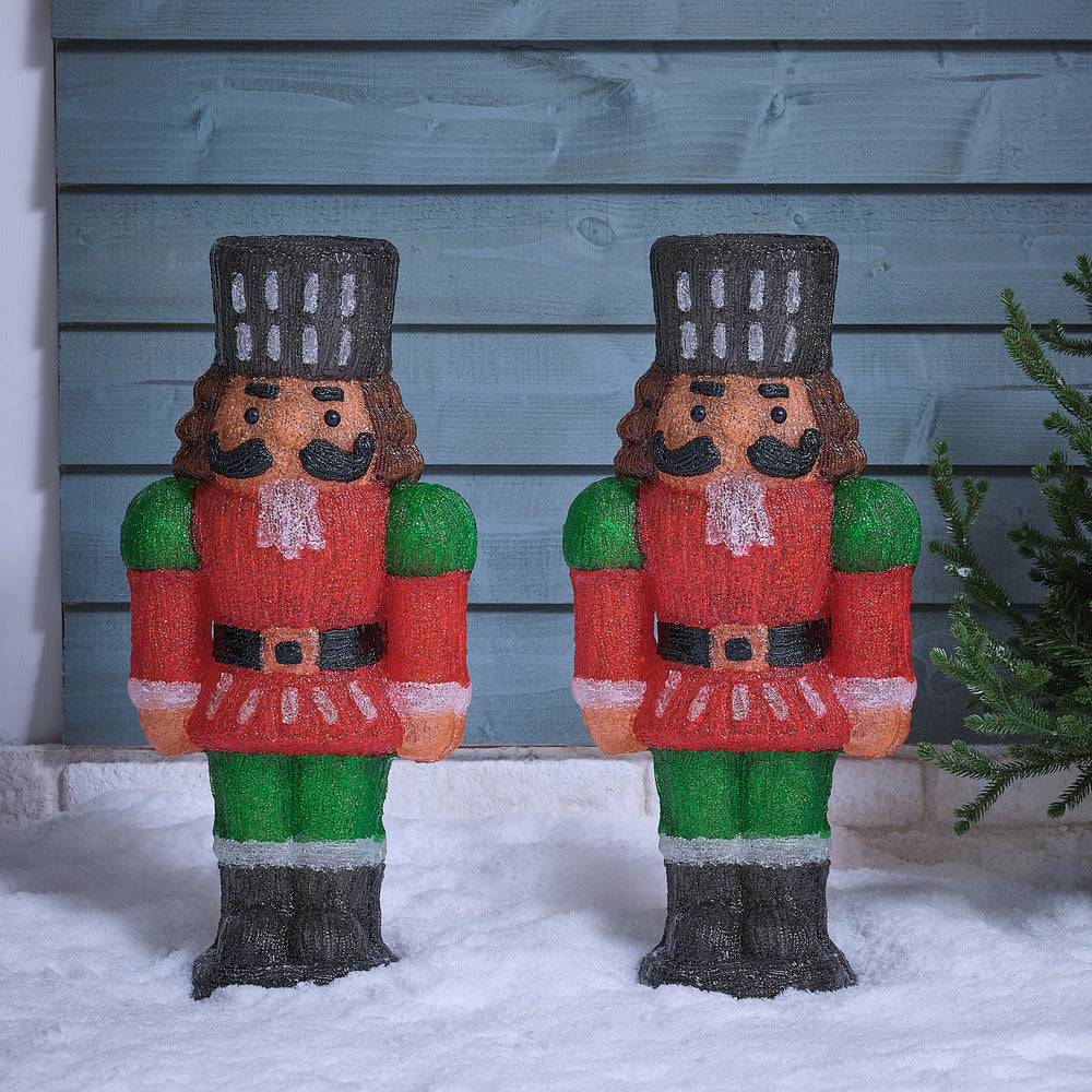 Set of 2 Nutcracker Light Up Acrylic Figures