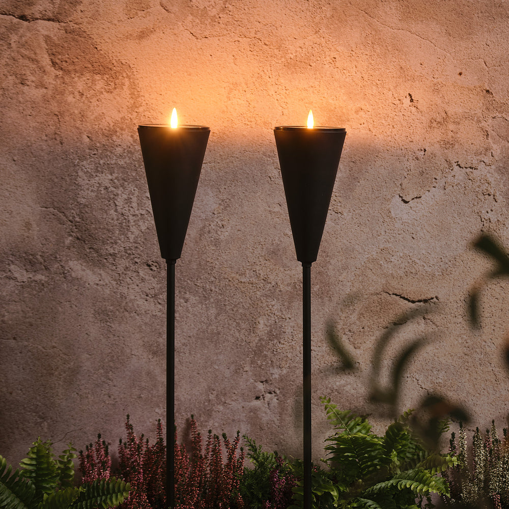 Set of 2 Solar Torch Stake Lights