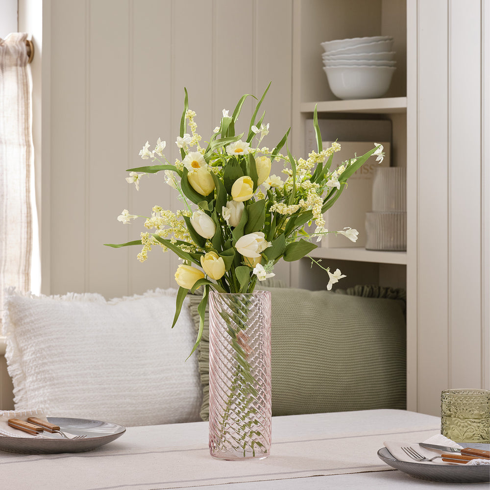 Blush Textured Glass Vase