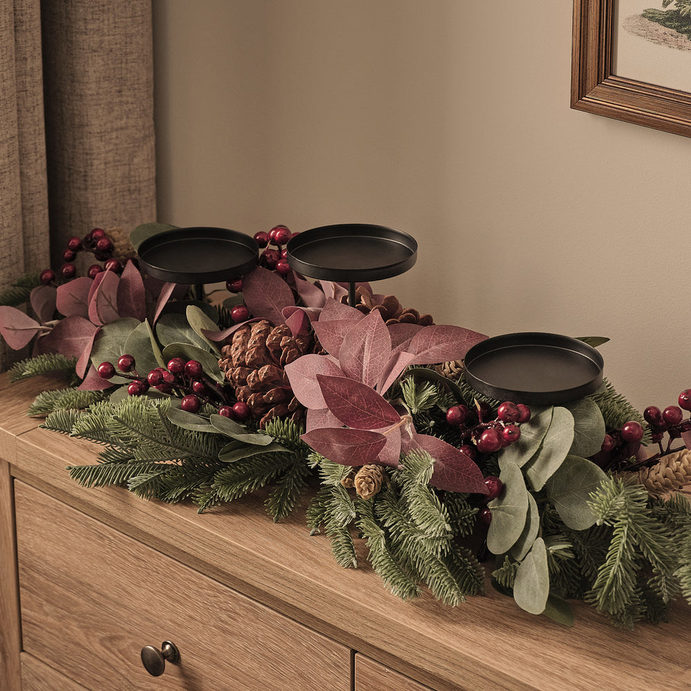 Christmas Joy Trio Pillar Candle Holder