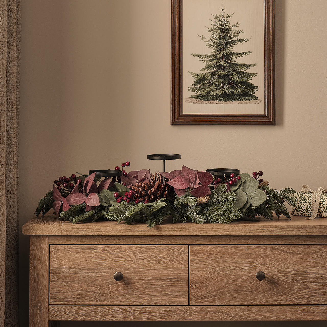 Christmas Joy Trio Pillar Candle Holder