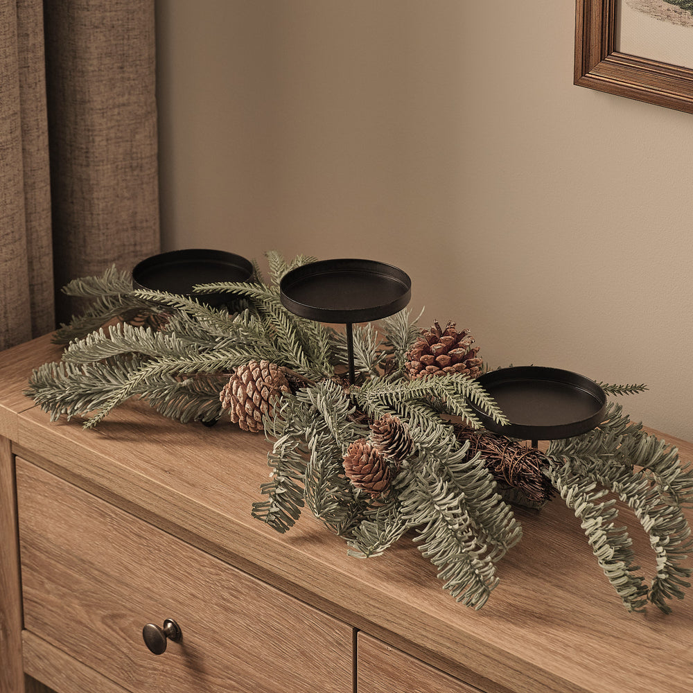 Frosty Christmas Pillar Candle Holder