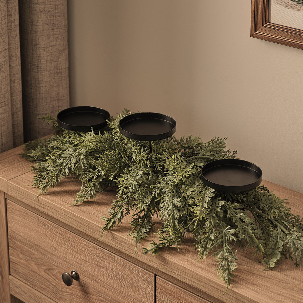Christmas Conifer Trio Pillar Candle Holder