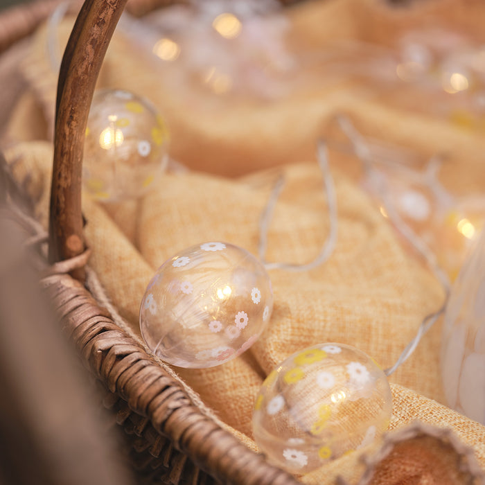 Easter egg fairy lights in a basket