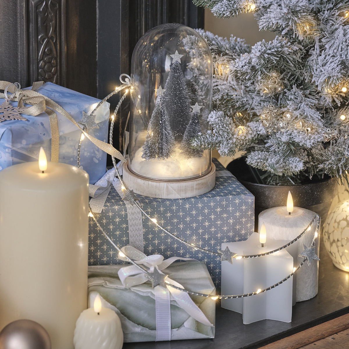 TruGlow® Snowy Sky Star LED Candle Trio with Remote Control