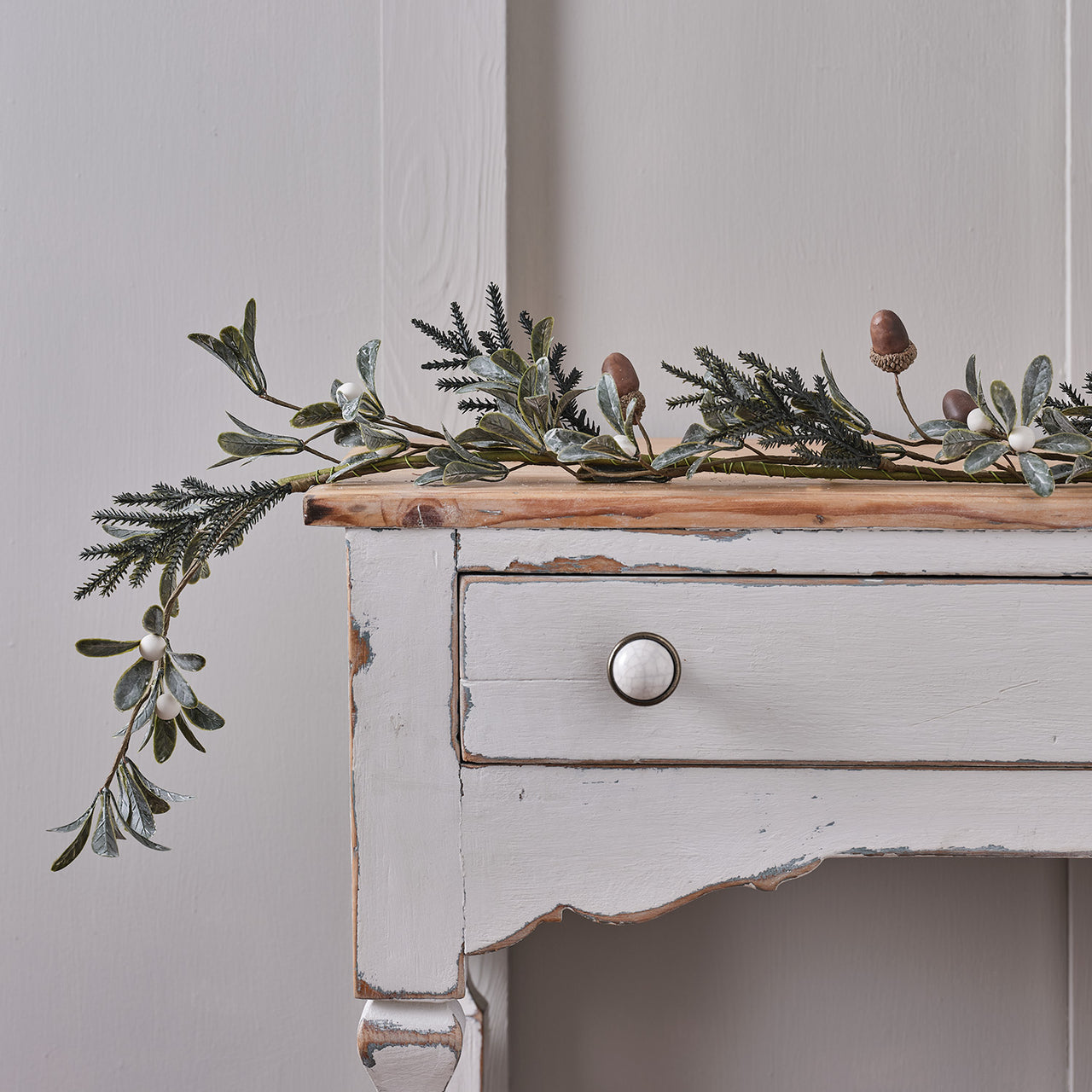 Classic Acorn Wreath and Winter Foliage Wreath & Garland