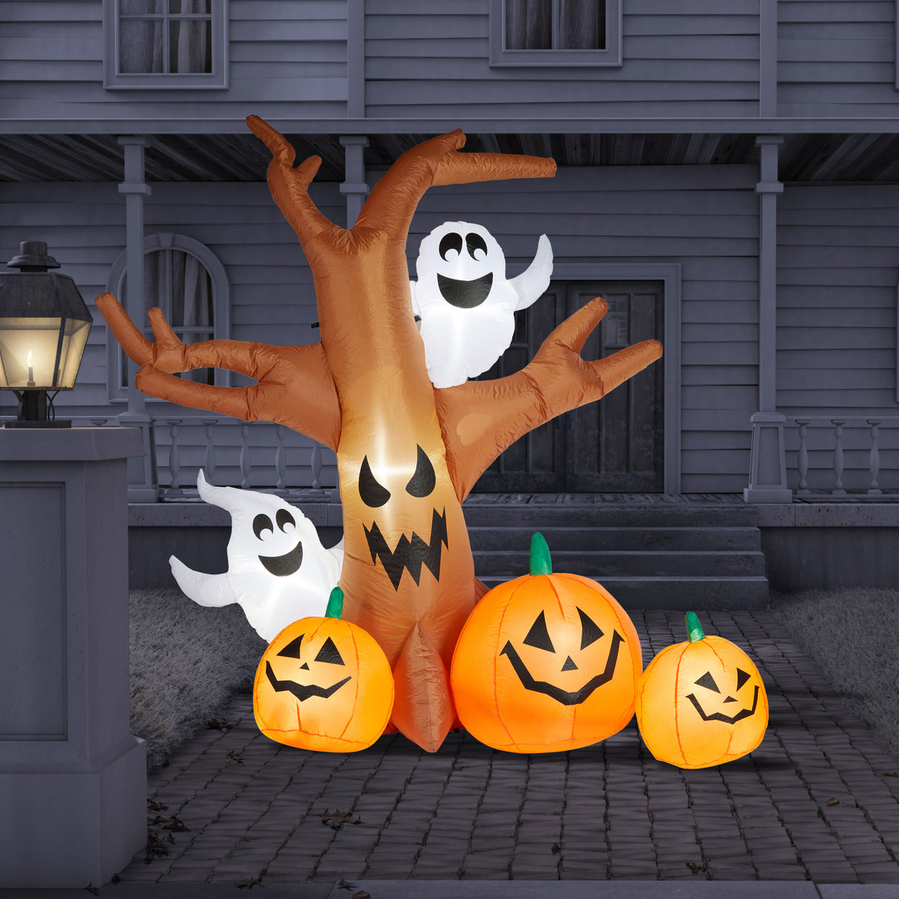 2.4m Spooky Tree, Ghost & Pumpkin Halloween Inflatable