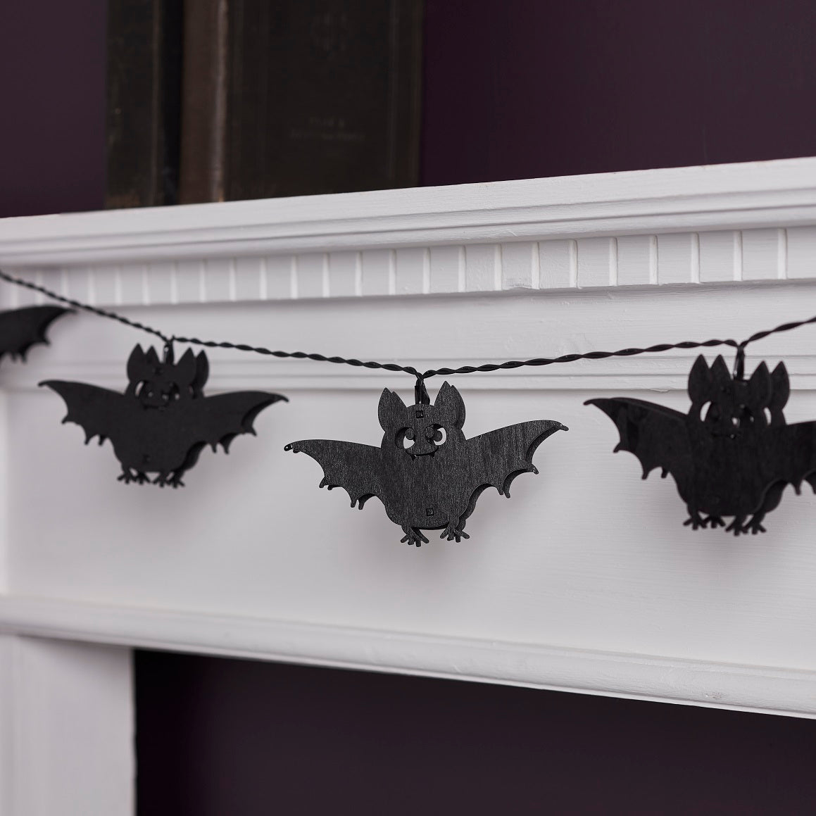 10 Wooden Bat Halloween Fairy Lights