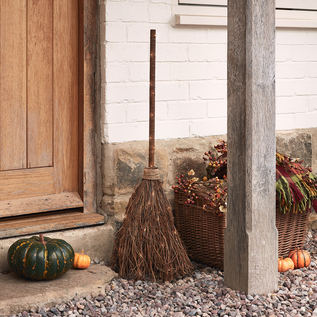 Witch's Broom Light Up Halloween Decoration