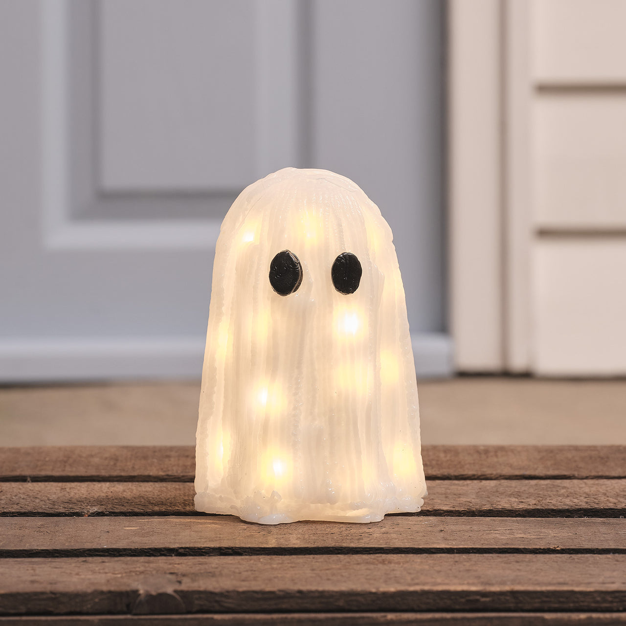 Witches Hat & Jet the Black Cat LED 3D Acrylic Figures & Mini Ghost Halloween Decoration