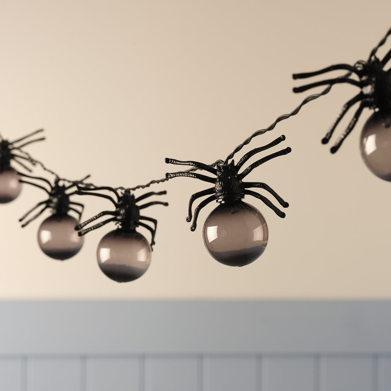 10 Spider Purple LED Halloween Battery Festoon Lights