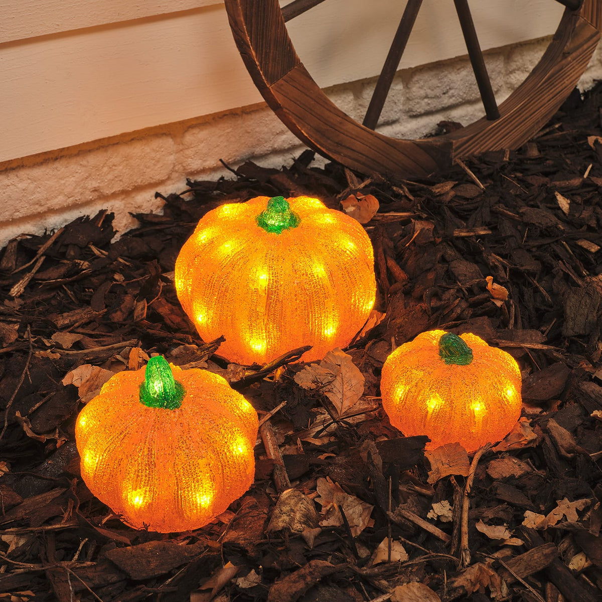 3 Pumpkin LED Outdoor Halloween 3D Acrylic Figures