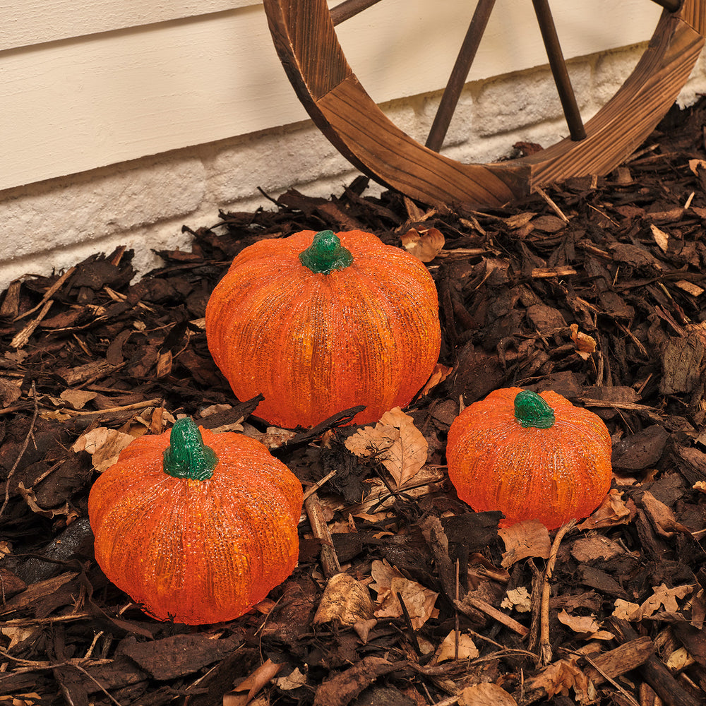 3 Pumpkin LED Outdoor Halloween 3D Acrylic Figures