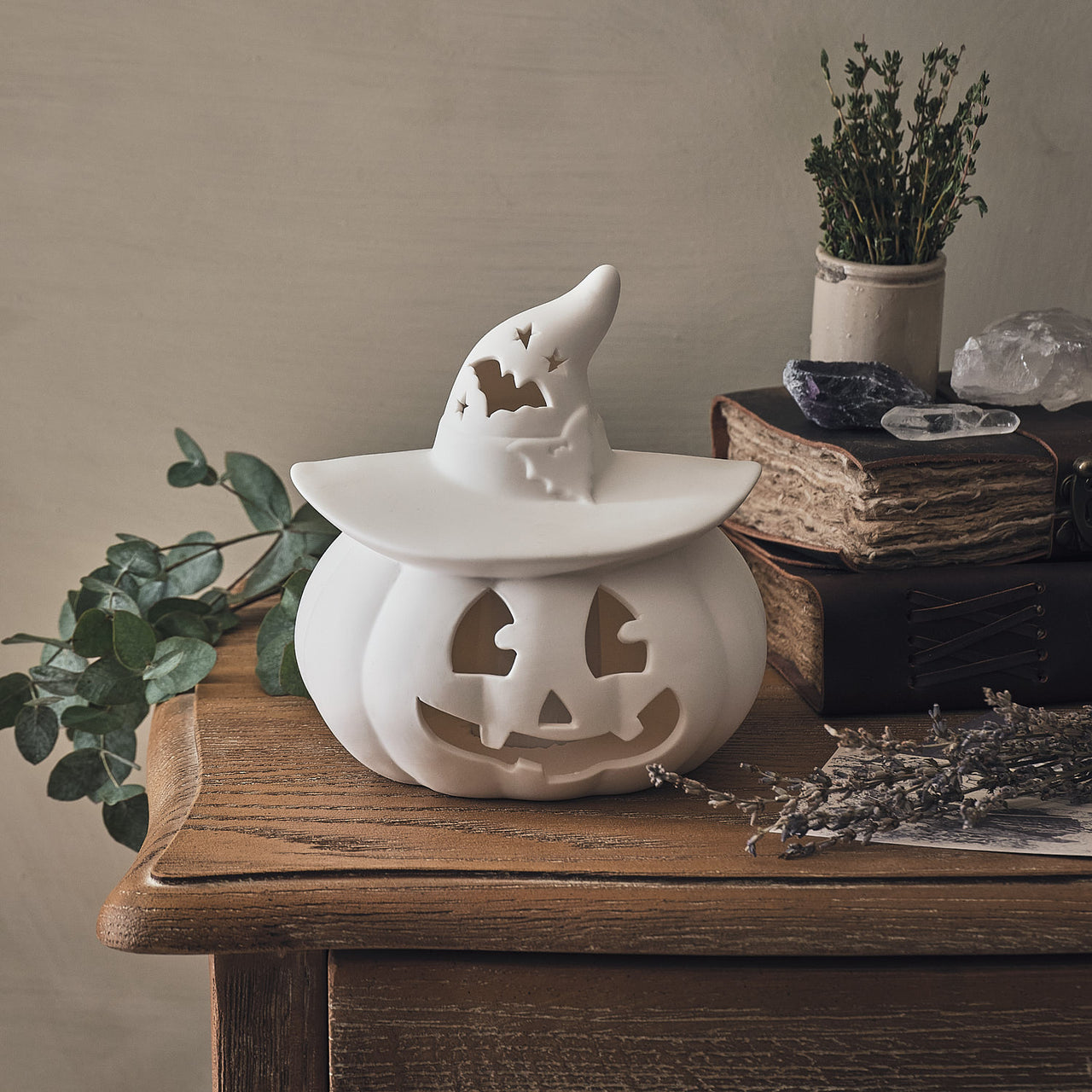 Porcelain LED Halloween Pumpkin Decoration