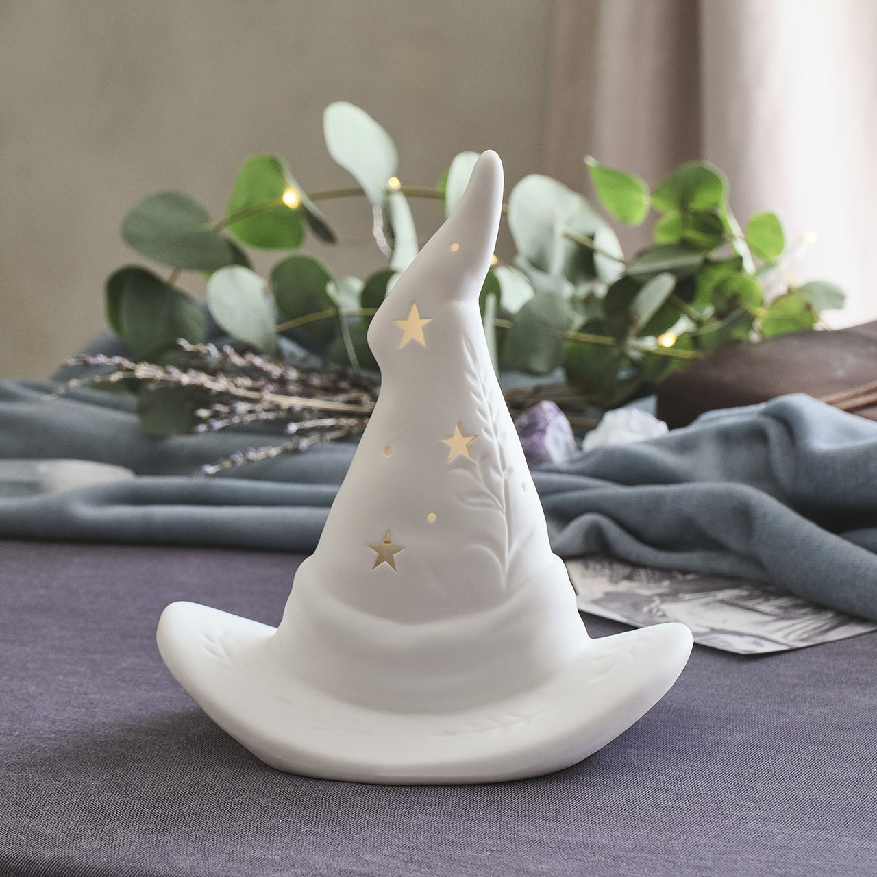 Porcelain LED Halloween Witches Hat Decoration